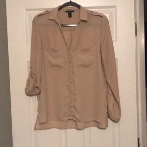 Hidden button down blouse